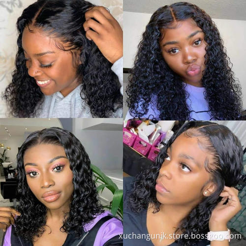 Uniky Cheap Brazilian Virgin Hair 13*4 Lace Front Wig Natural Color Water Wave Remy Hair Wigs For Black Women Human Hair wigs